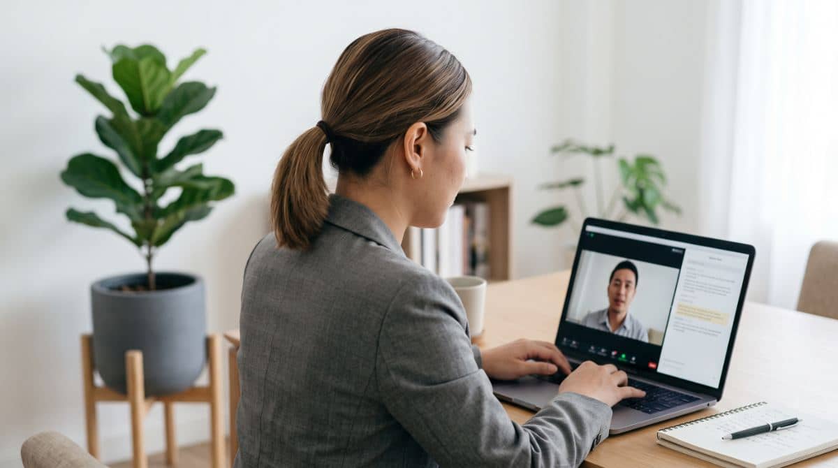 Account lead reviewing a plan on a call