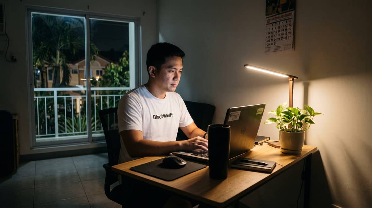 A Filipino professional at night.